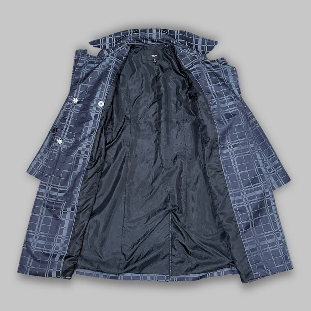 Mossimo Black Plaid Belted Trench Coat – Women’s Medium - Picture 3 of 6